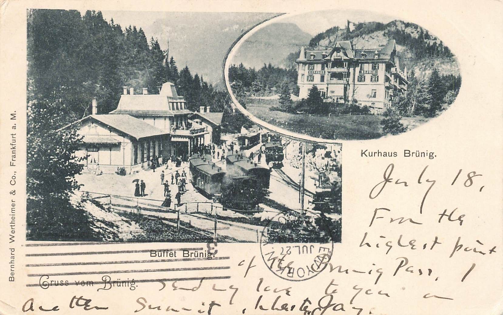 Cartoline postali: Buffet Gruss vom Brünig bahn zug – Usato da Biasca venduto da Blenio71