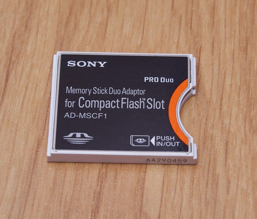 sony ad-mscf1 memory stick duo adapter for compact flash slot on