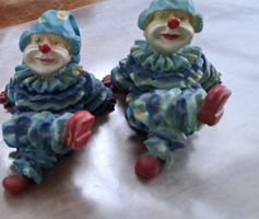 2 Clowns Dekoration Figuren gebraucht