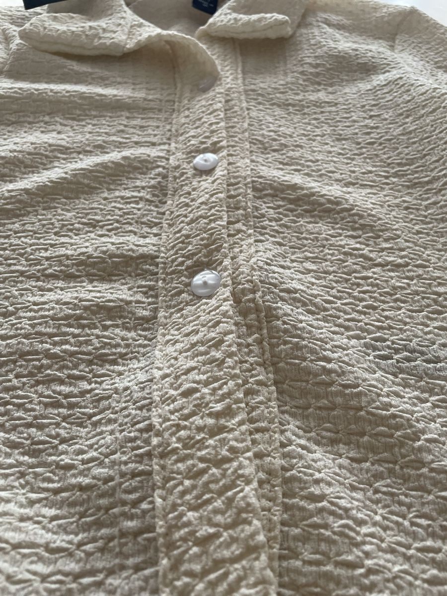 Blusen: Blouse blanche texturée col chemise – Neu (gemäss Beschreibung) aus Bussigny von Z.seller 3