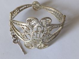 Magnifique bracelet manchette en filigrane - Vintage