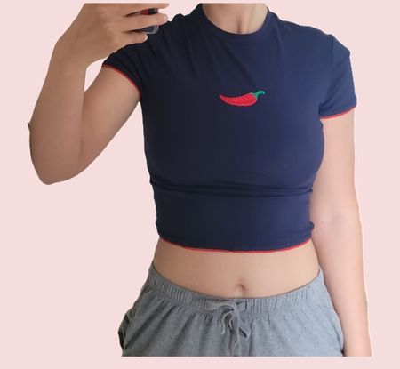 CIDER T-shirt bleu avec piment rouge -  Taille S
