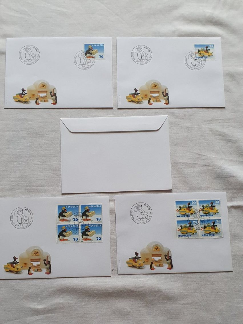Buste & buste per spedizione: Pingu Couverts 5 stk.  Sonderausgabe 1999 – Nuovo e nell'imballaggio originale da Läufelfingen venduto da jac_vp95 1