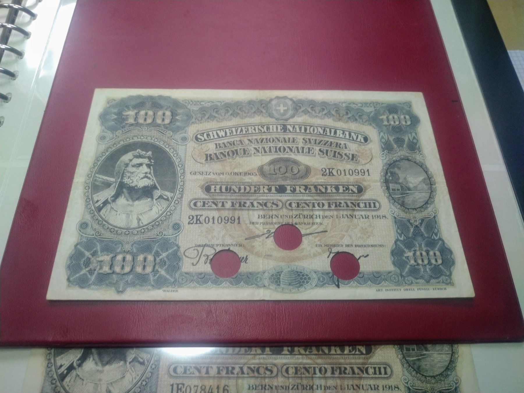 Banknoten: 100 fr 1918 firma JO – Gebraucht aus Cevio von lulina 4