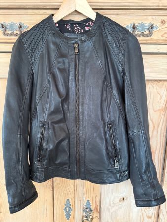 Lederjacke von Street One, neuwertig, Gr. 36, Schwarz, Top!