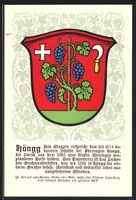 Höngg, Wappen mit Rebe, Tatzenkreuz und
