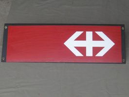 Plaque aluminium avec sigle SBB-CFF de wagon couvert type Gs
