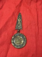 Souvenir medal Rhodes ship figure old metal amulet