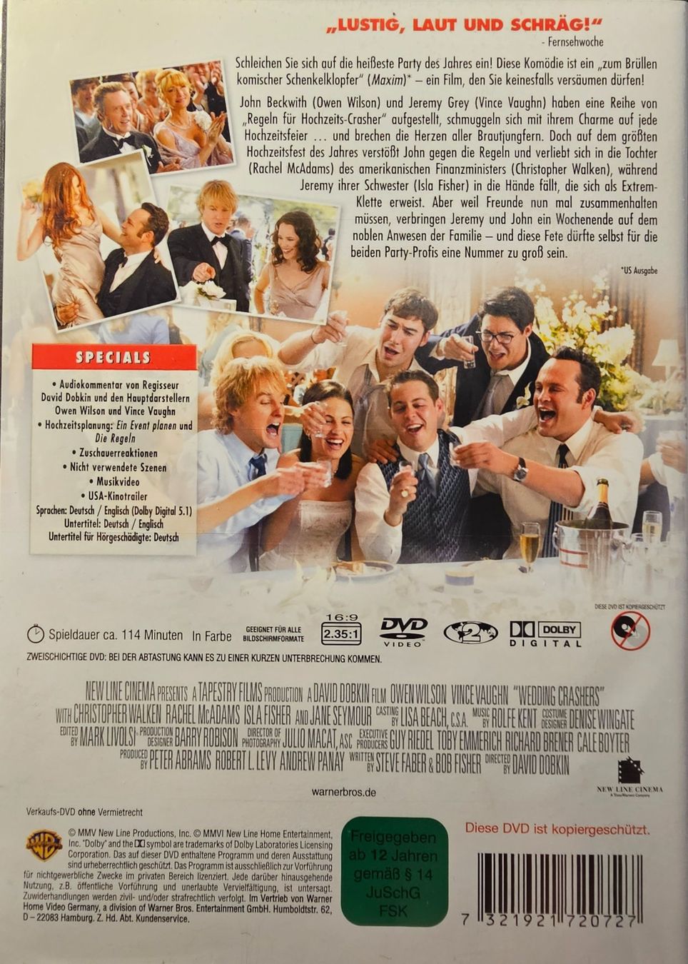 Tutti i DVDs: Die Hochzeits-Crasher – Usato da Wahlen b. Laufen venduto da Cg10 1