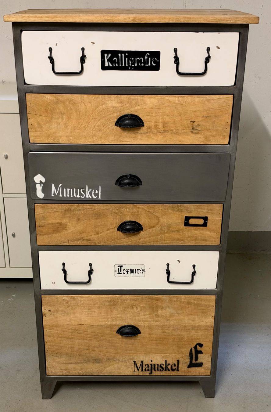 Coole Kommode Holz Metall mit 6 Schubladen gebraucht (Gebraucht) in Illnau für CHF 29 – nur Abholung auf Ricardo kaufen