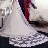 Brautschleier weiss 3m lang Spitze