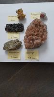 Seltene Turmalin rot Stufe + 4 Mineralien, Schatzkiste 19