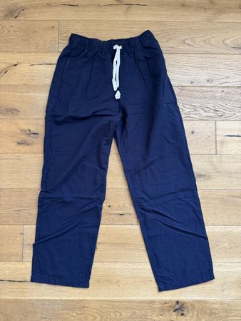 Uniqlo Wide-Leg-Hose: Dunkelblau, Grösse S, Leinenmix