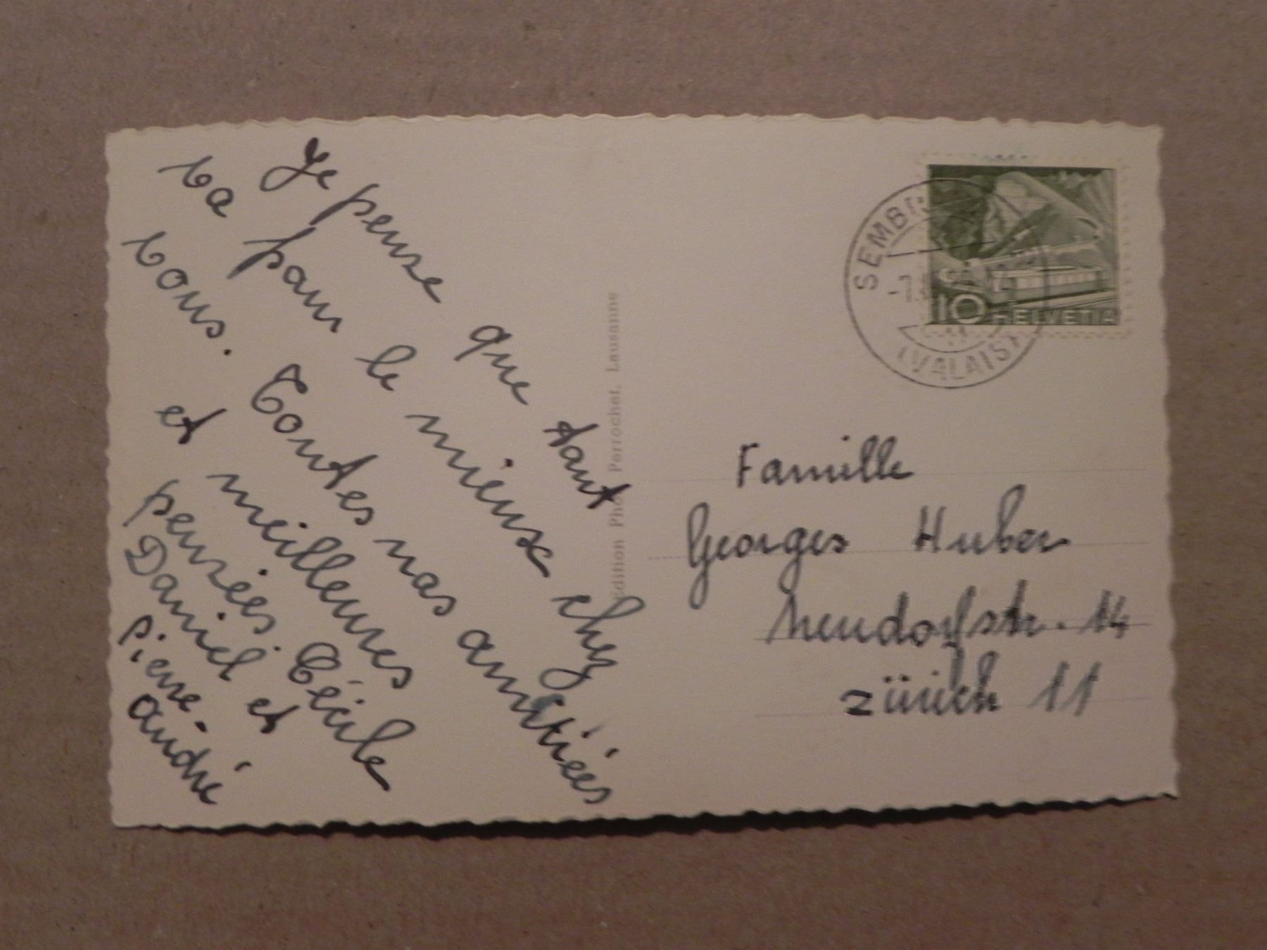 Cartoline postali: Karte Sembrancher VS Valais Wallis 1959 – Usato da Siebnen venduto da krimsie 1