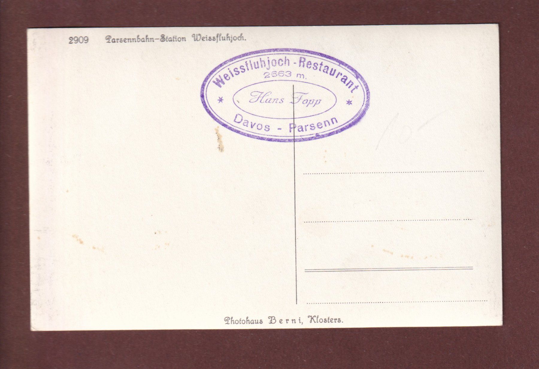 Cartoline postali: Davos - WEISSFLUHJOCH // starker Eckbug // – Usato da Pully venduto da nicecards 1