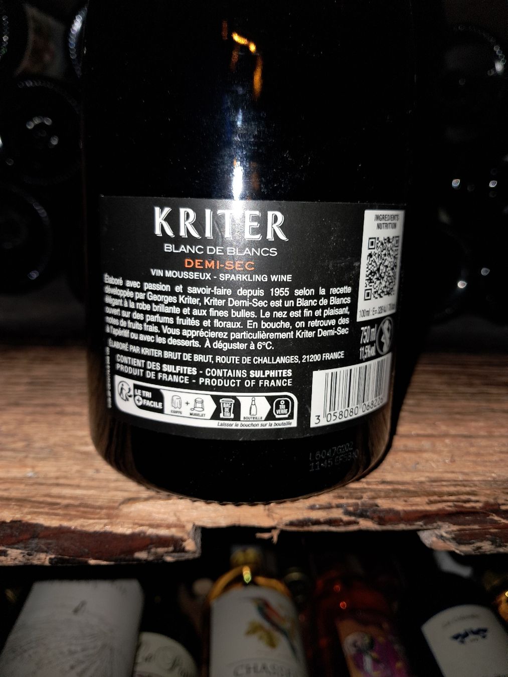 Vins: Kriter Blanc de Blancs Demi-Sec – Neuf avec emballage d'origine à Le locle par juliensaran 2