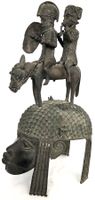 Mega XXL feine alte Benin Bronze Skulptur Höhe 50 cm Kg 5,8