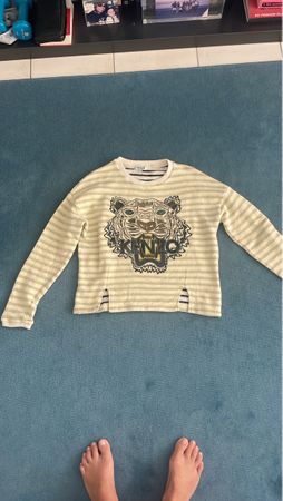 Felpa Kenzo tigre a righe beige taglia S