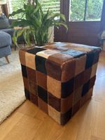 2x Hocker aus Kuhfell