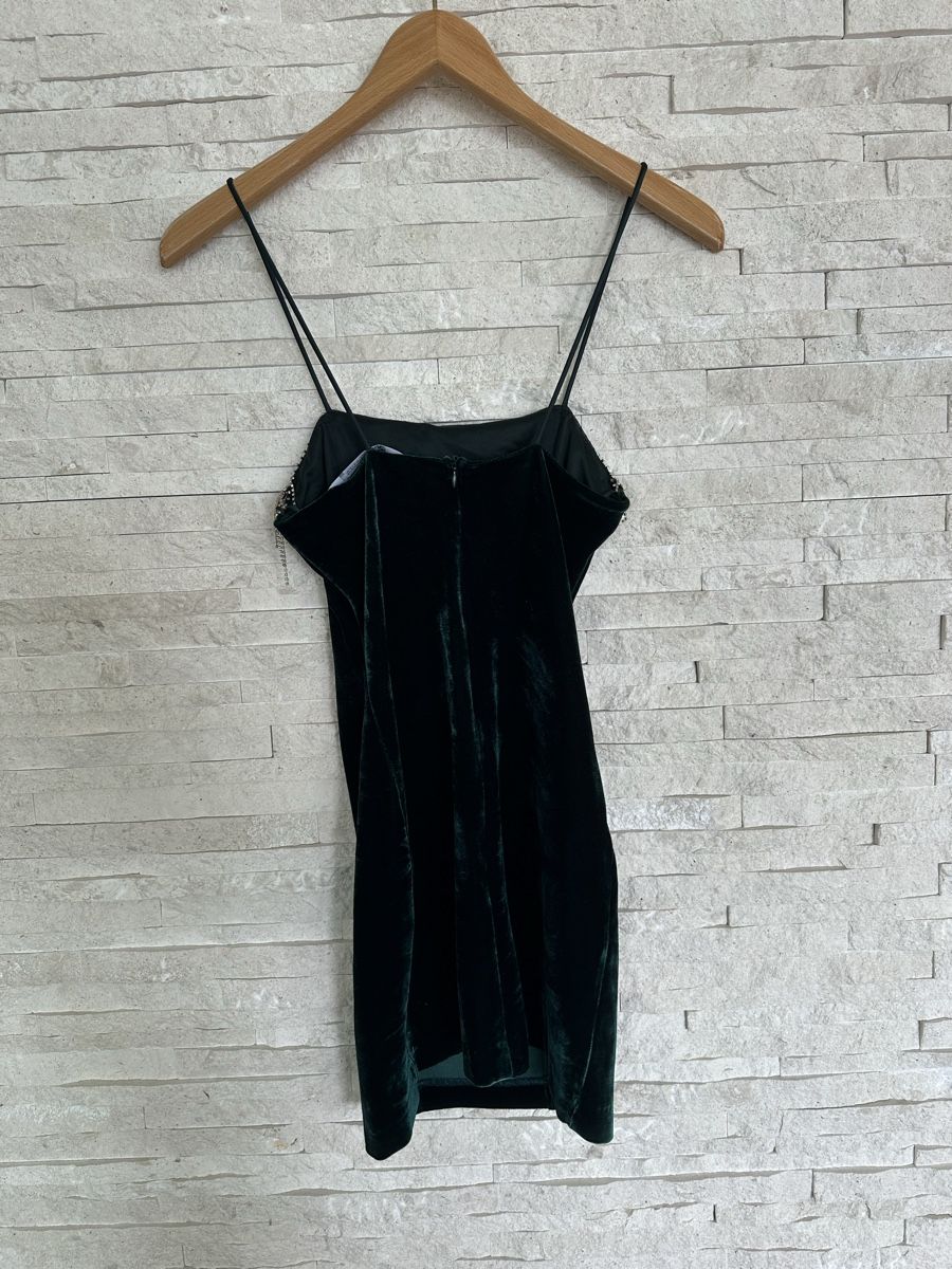 Zara Kleider: Zara Samtkleid grün Strass Gr. S – Gebraucht aus Meilen von ninifee20 3