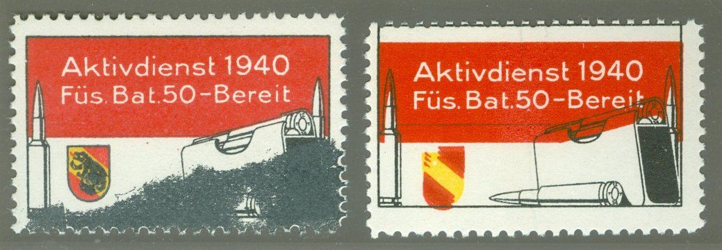 Alle Briefmarken: Füs Bat 50 – Gebraucht aus Zürich von yago-rot