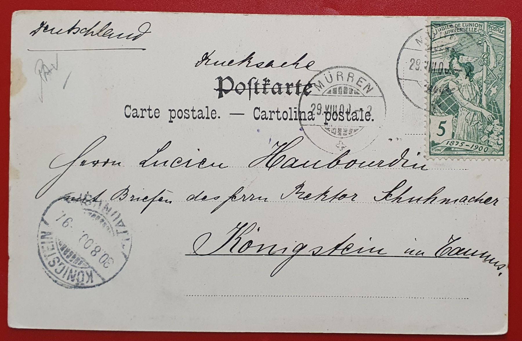 Cartoline postali: 4 Ansichtskarte mit UPU-Frankatur – Usato da Kreuzlingen venduto da Rschweiz1 4