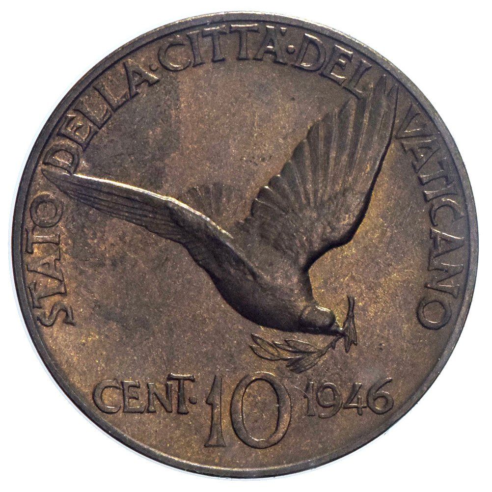 Tutti le monete: Vaticano, 10 Centesimi 1946, R! – Usato da Lugano venduto da Numisartes 2