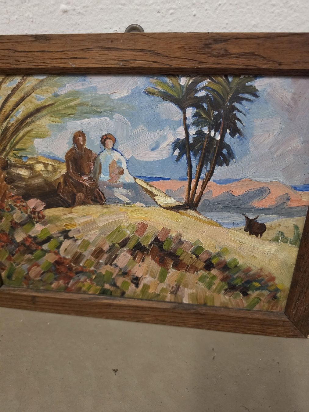Dipinti: Ölgemälde Janebach Landschaft mit Figuren im Holzrahmen – Usato da Olten venduto da Mezopotamya 1