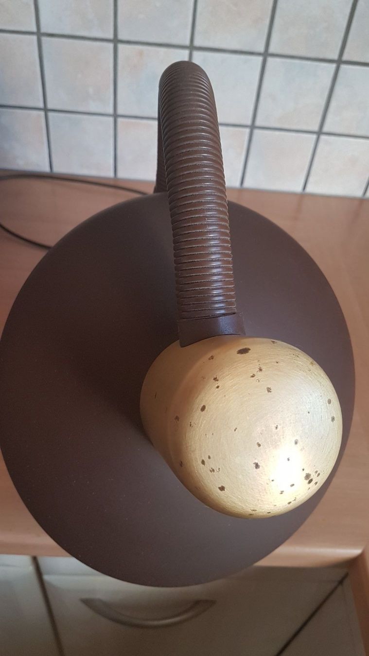 Lampade: Lampe de bureau vintage dorée et marron – Usato da Villiers venduto da san_jn5w 5