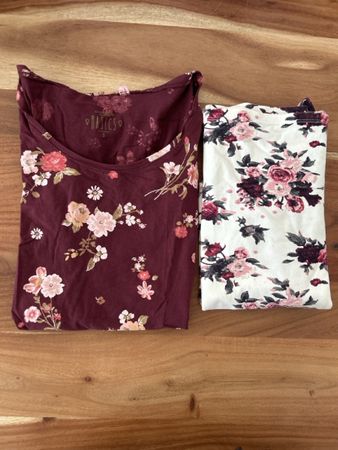 Damen Shirts 2er Set Blumenmuster