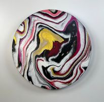Acryl-Flüssigmalerei, kreisförmig