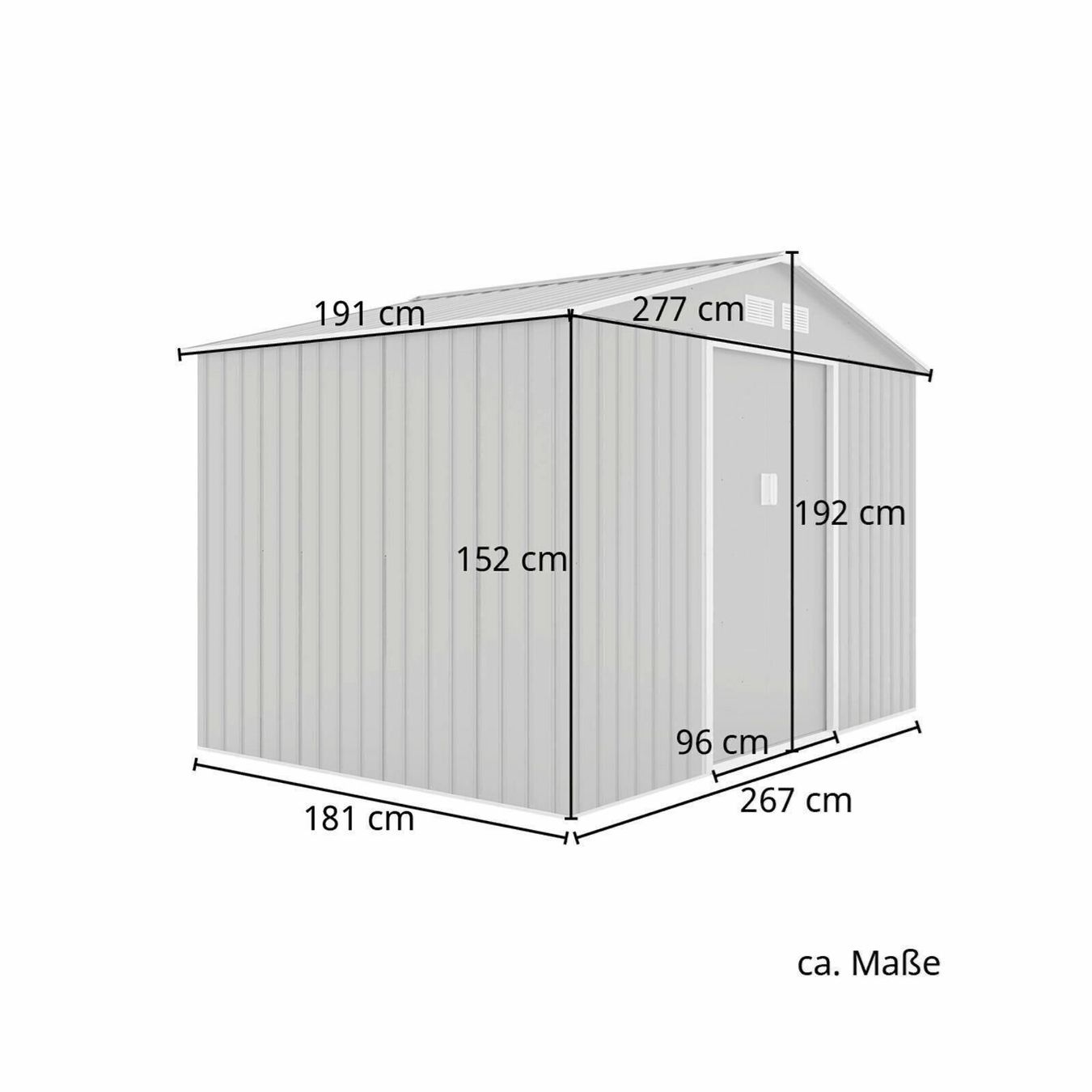 Casette da giardino & serre: HATTORO S200 XXL Gerätehaus Hellgrau – Nuovo e nell'imballaggio originale da Bottighofen venduto da zaap 3