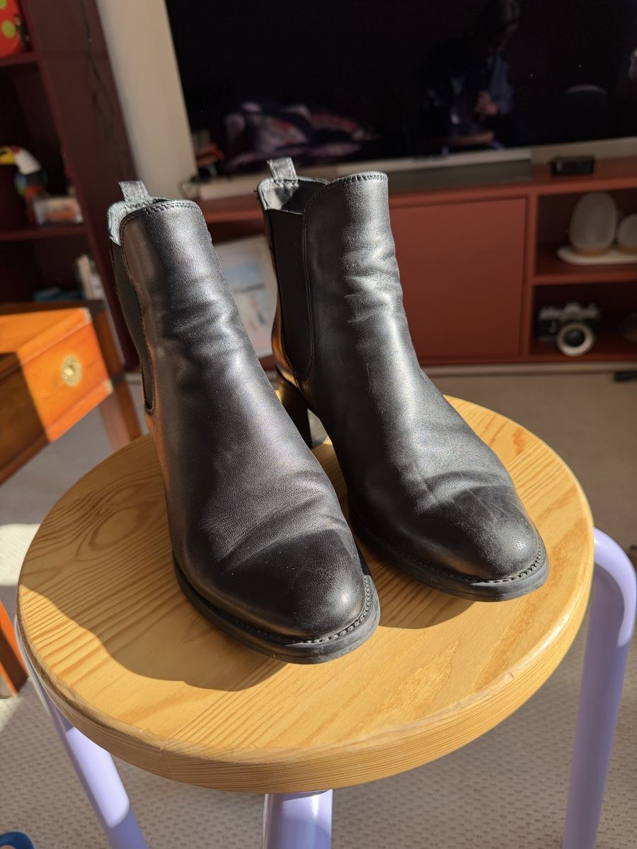 Scarpe da donna: Leather Ankle Boots, Size 38, Black – Usato da Genève venduto da jud_xrl8 1
