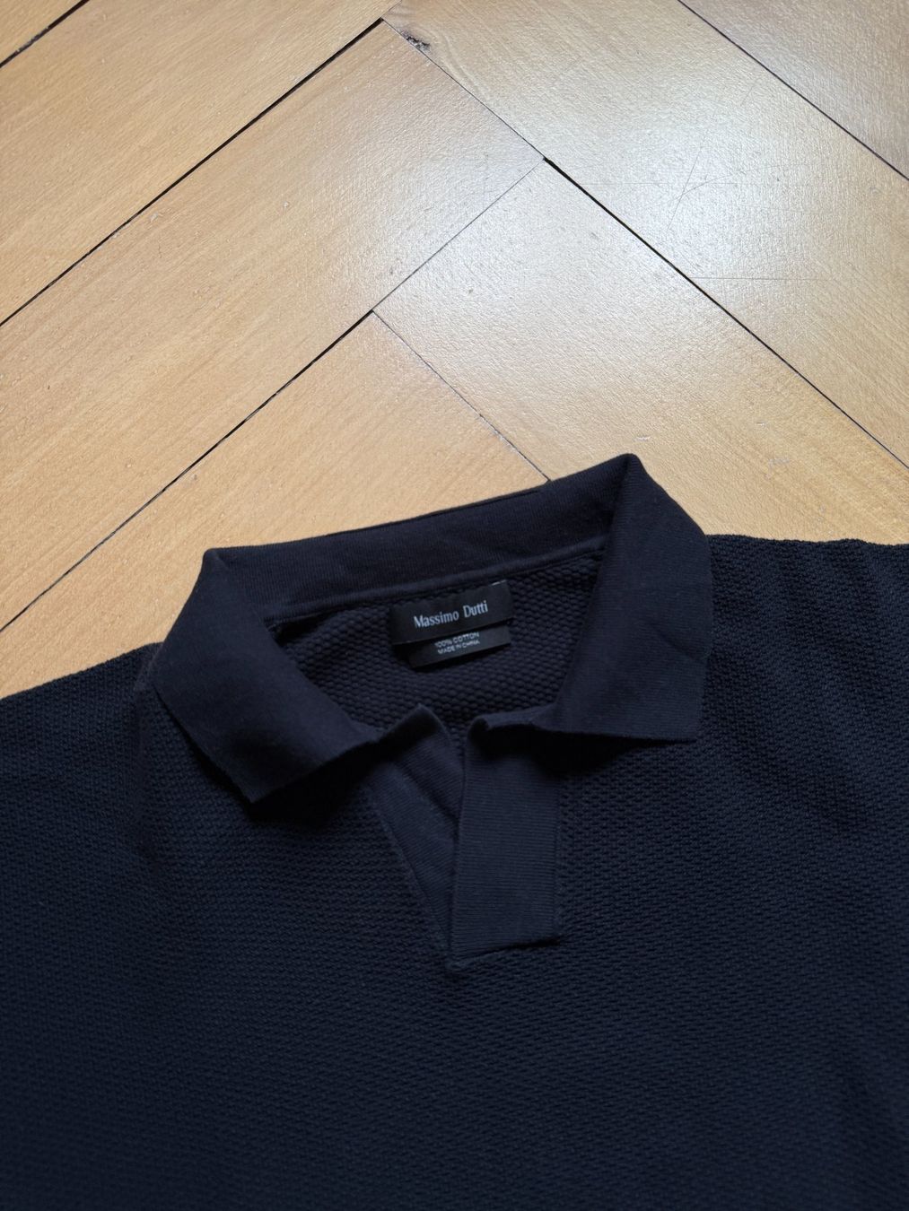 Massimo Dutti Magliette Polo: MASSIMO DUTTI - Strick Poloshirt dunkelblau L – Usato da Zürich venduto da Diazaio 1