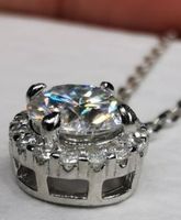 Collier argent avec diamant de moissanite de 0,5 ct certifié