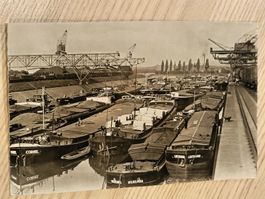 Photo Karte / Basel - Rheinhafen Gelaufen ca. 1939