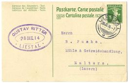 1914 Postkarte Katalog-Nr. 52 von Gustav Ritter Liestal