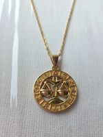 Kette mit Anhänger Sternzeichen Waage goldfarben neu