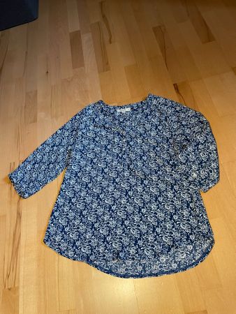 Leichte Multiblu Damen Bluse, Grösse 38, Blau mit Blumen