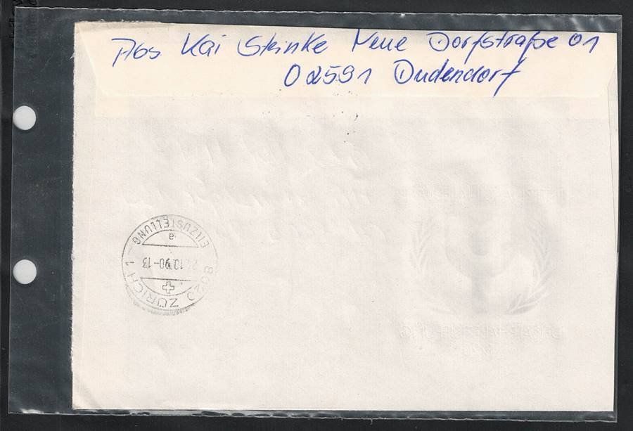 Tous les timbres: BRD + DDR Mischbrief - Eilsendung - DEUTSCHE EINHEIT 1990 – D'occasion à Walenstadt par Numis68 1