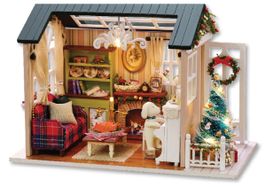 Miniature Puppen Haus  Weihnachtszeit Mit Led Licht