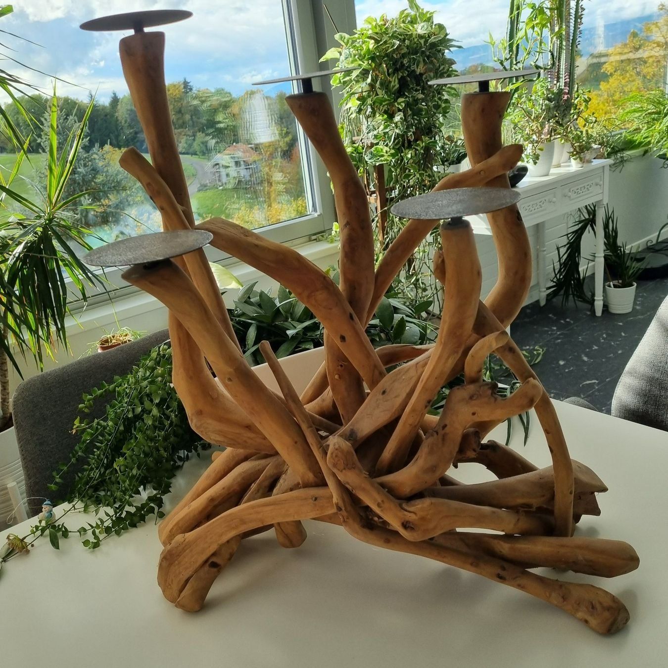 Portacandele: Wunderschöner grosser Kerzenständer aus Holz – Usato da Schafhausen im Emmental venduto da Herzrose