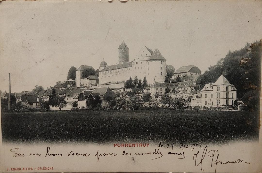 Cartoline postali: PORRENTRUY - 1903 – Usato da Delémont venduto da Domdom1