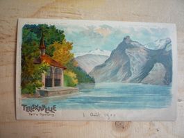 Tellskapelle, Tell's Sprung, Litho, 1. August 1900
