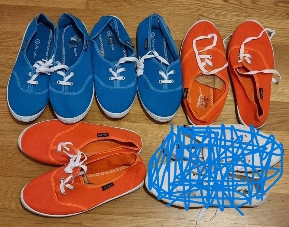 Herrenschuhe: Antonioschuhe: Blau oder Orange: Große 39,40 oder 41 – Neu und originalverpackt aus Liebefeld von DekoBrokland