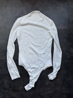 White Ribbed Long Sleeve Bodysuit