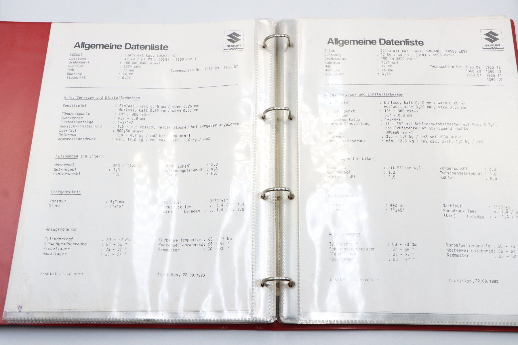 Suzuki Dokumente: Suzuki Händler Datenliste Ordner 1993 – Gebraucht aus Bühl b.Aarberg von Collectorpassions 4