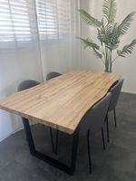 Esstisch mit 4 Stühlen, Holzoptik, neuwertig