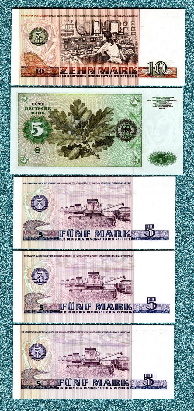 Banknoten: Germany noten 5 stück UNC – Neu (gemäss Beschreibung) aus Leibstadt von baroc333 1