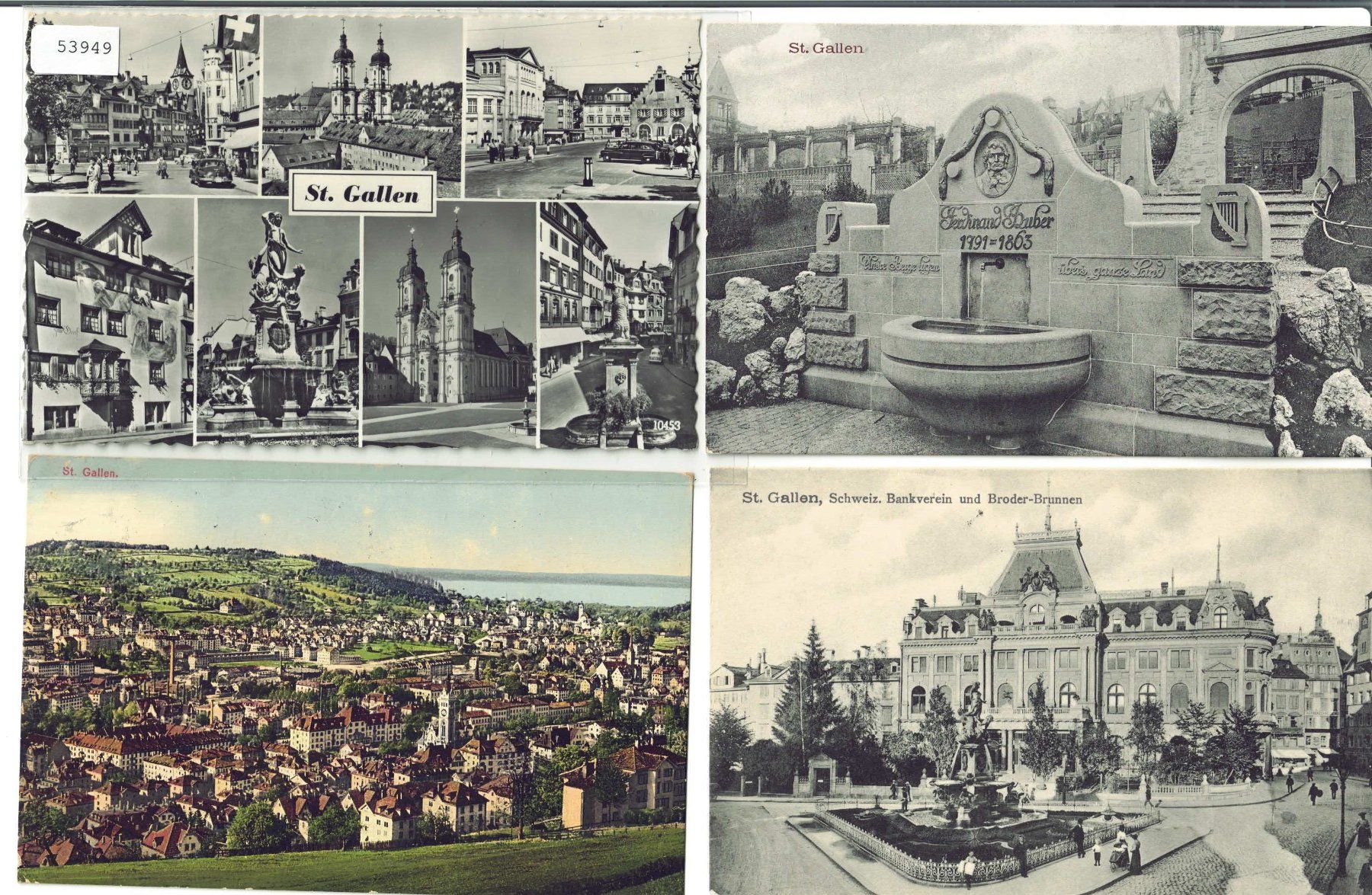 Cartoline postali: 4 AK - St. Gallen – Usato da Ettingen venduto da Kartenplanet